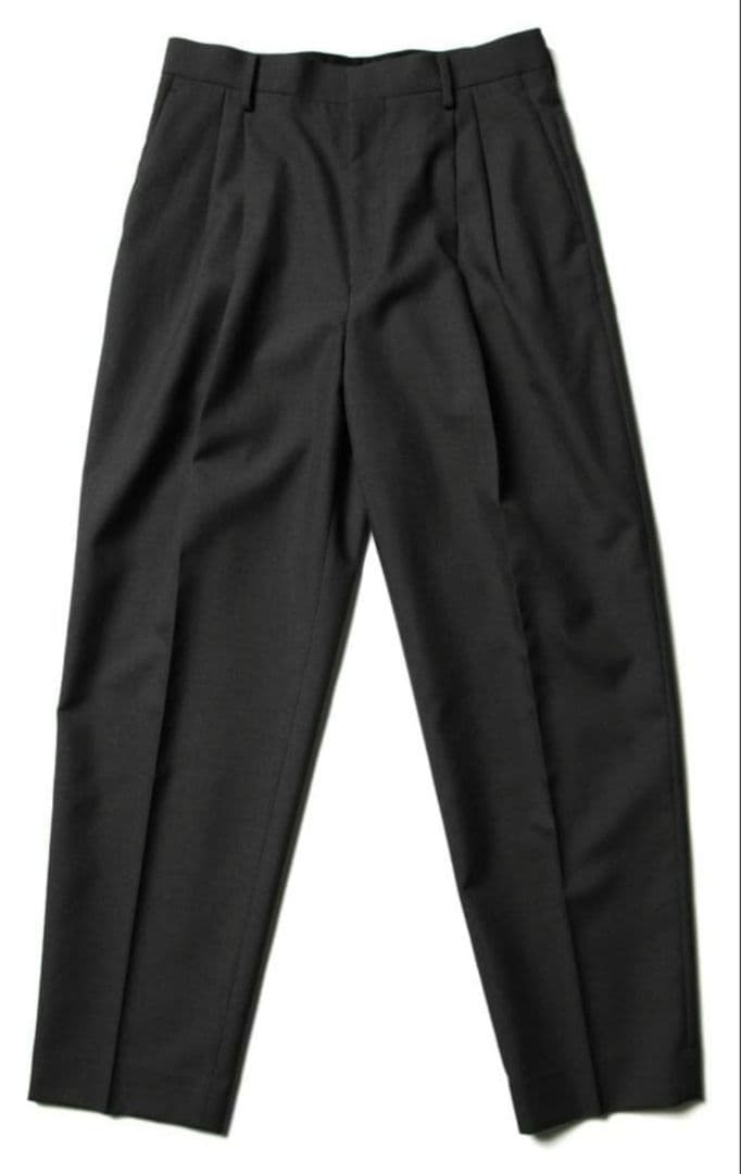 AURALEE BLUEFACED WOOL WIDE SLACKS タグ付き