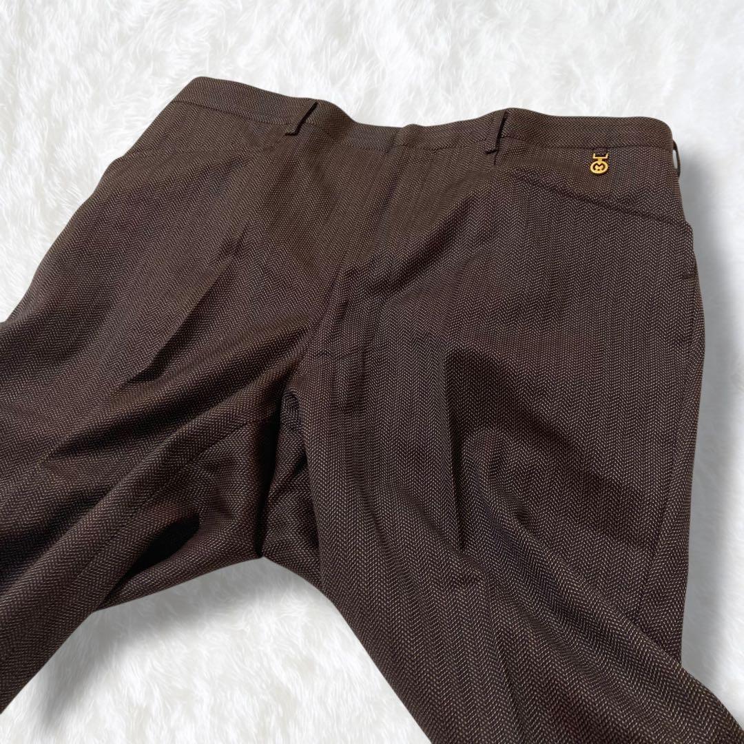 美品 三越 スーツ ヘリンボーン ブラウン 高級生地 MITSUKOSHI