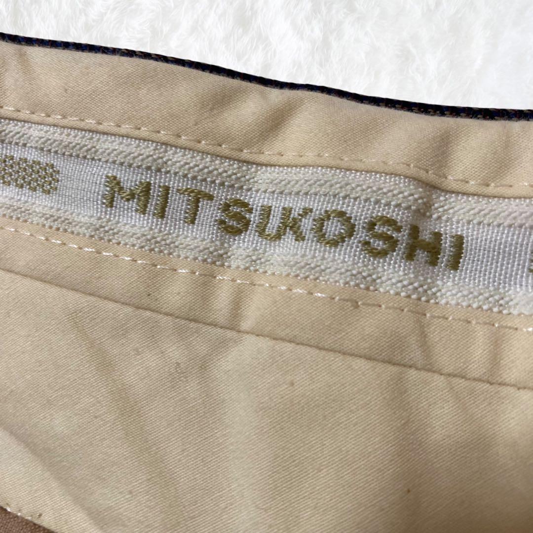 美品 三越 スーツ ヘリンボーン ブラウン 高級生地 MITSUKOSHI