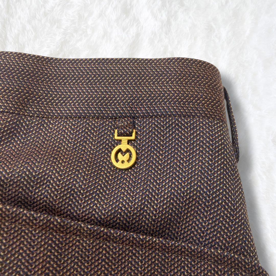 美品 三越 スーツ ヘリンボーン ブラウン 高級生地 MITSUKOSHI