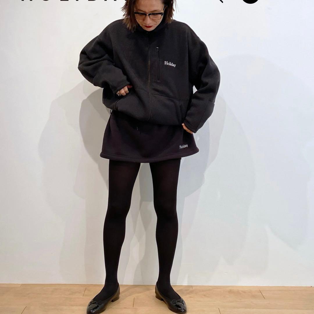 スカート THERMAL PRO FLEECE TUCK MINI SKIRT black