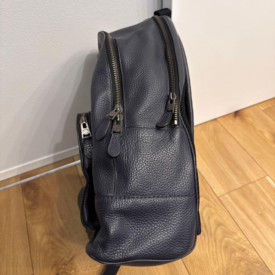 COACH ダークブルー レザー バックパック