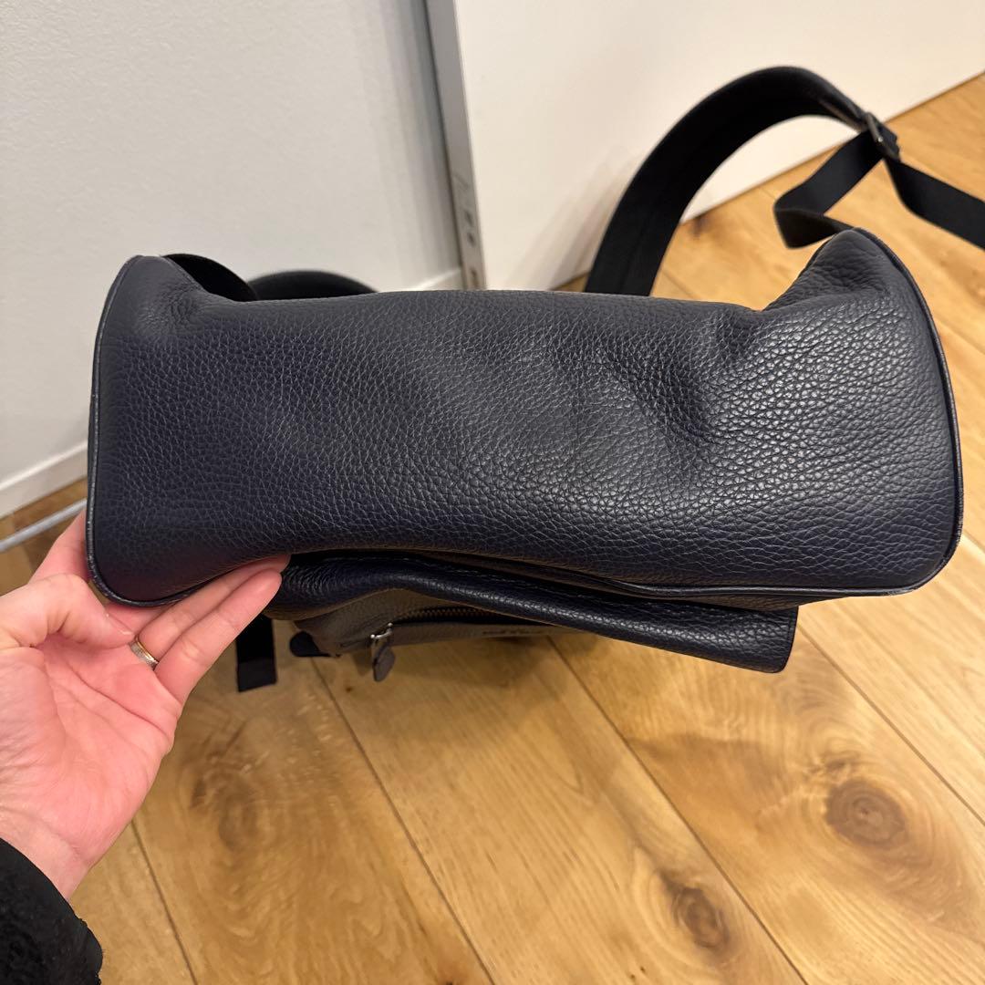 COACH ダークブルー レザー バックパック