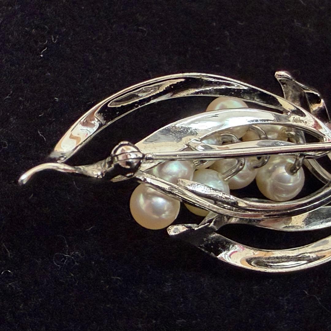 ☆極美品☆MIKIMOTO ミキモト　パールブローチ　シルバー　リアルパール