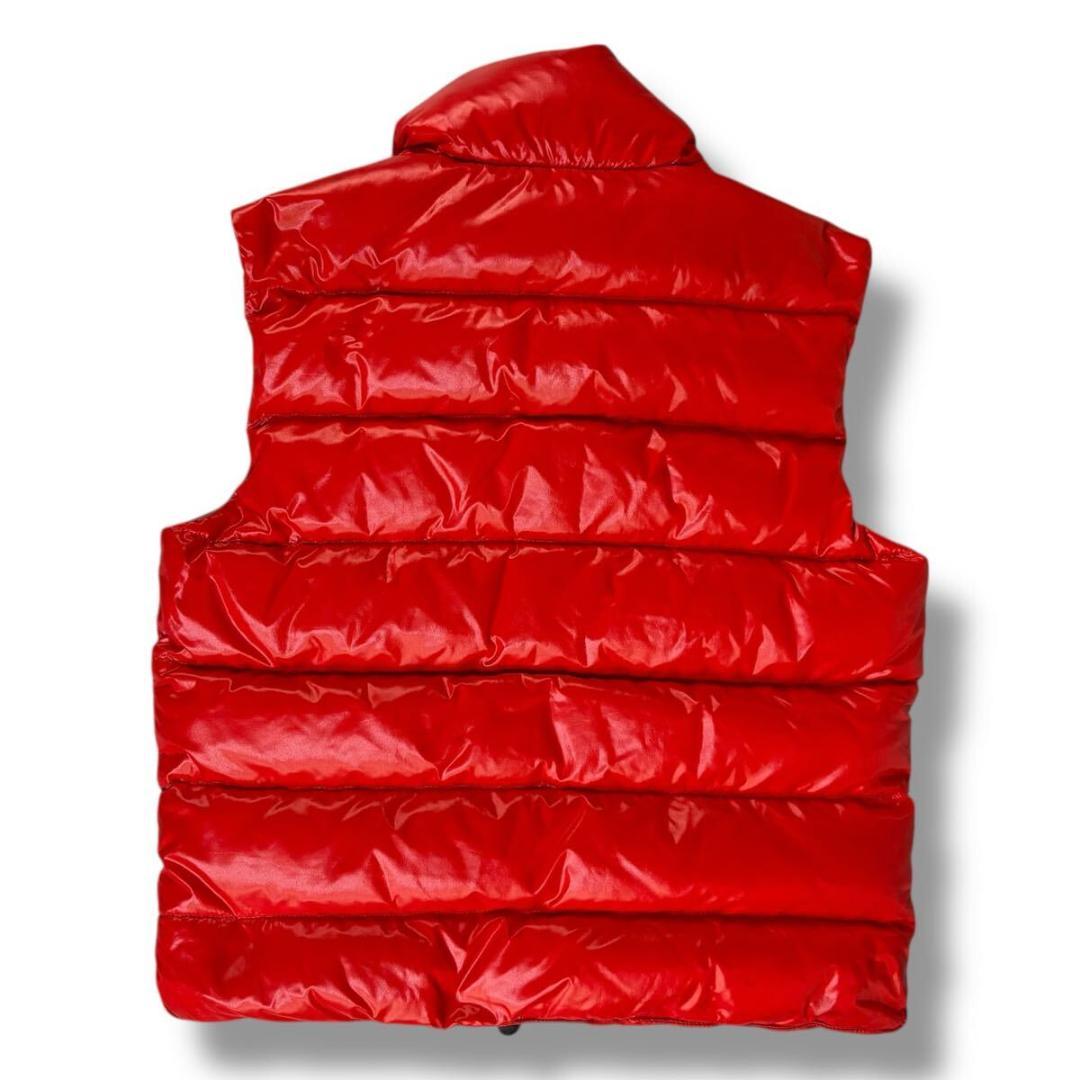 【美品】MONCLER ダウンベスト ジレ チベット ワッペン レッド 2サイズ