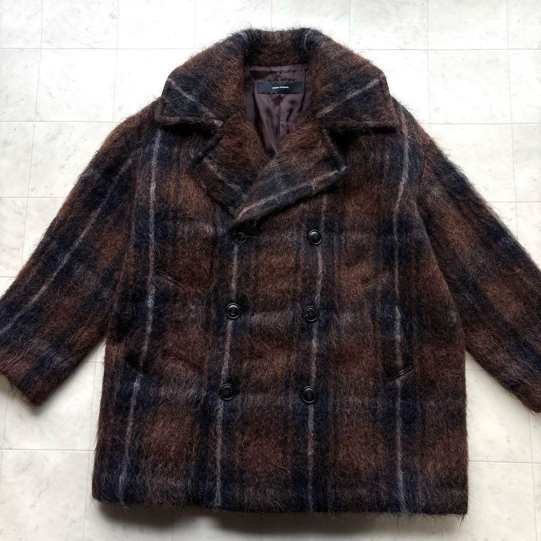 ジャーナルスタンダード 美品 シャギーチェックWブレストコート 茶 チェック