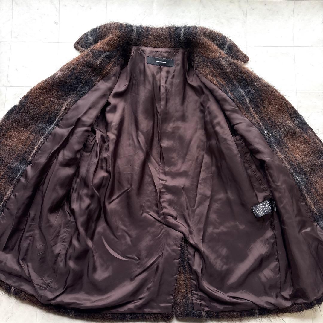 ジャーナルスタンダード 美品 シャギーチェックWブレストコート 茶 チェック