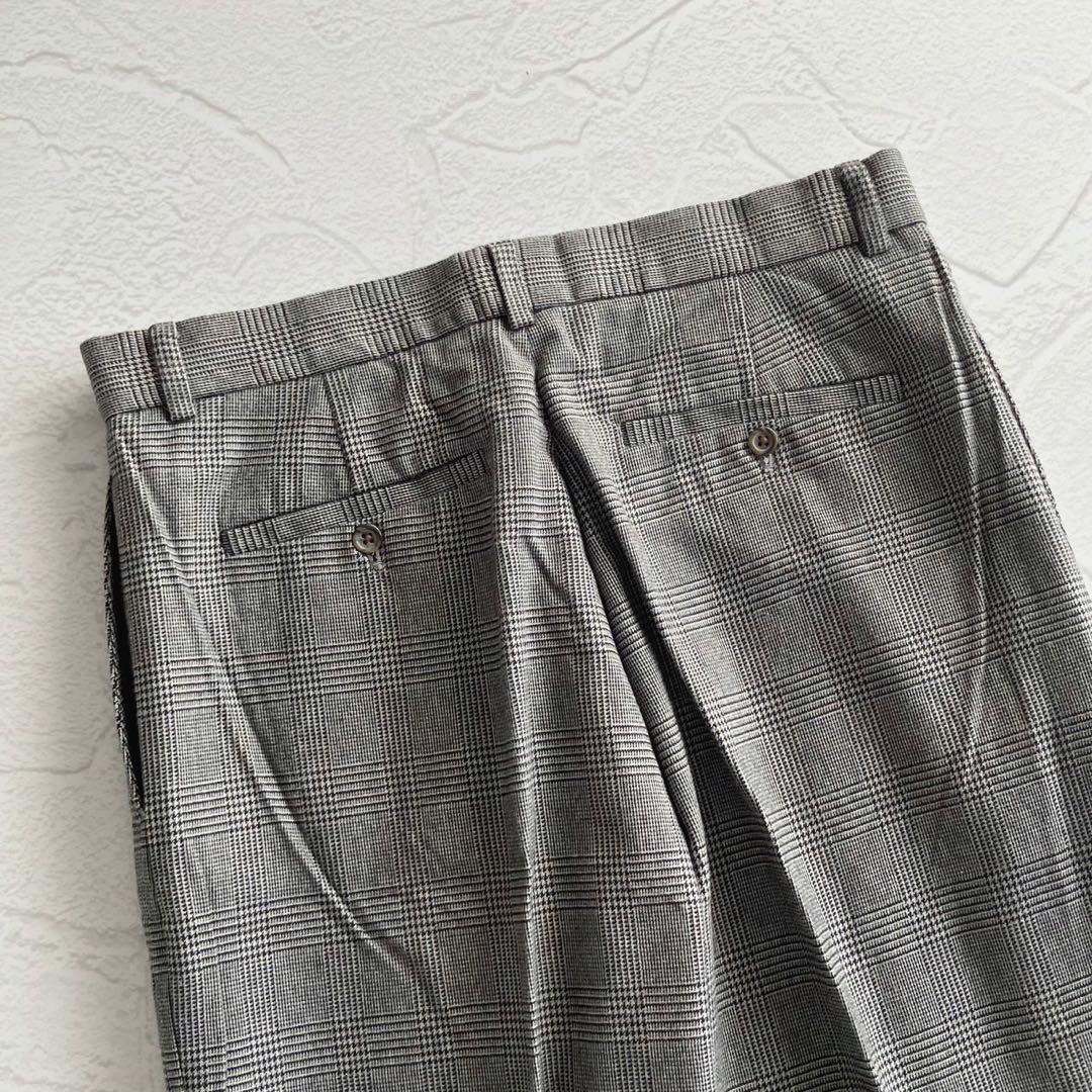 【新品未使用】ポロラルフローレン グレンチェック コットン ウール スラックス