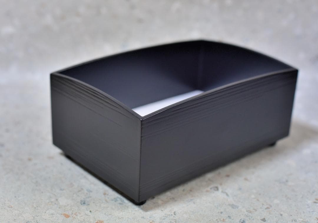 如心斎好写、秀斎作　一閑張櫛型煙草盆【極上品】　共箱お茶道具