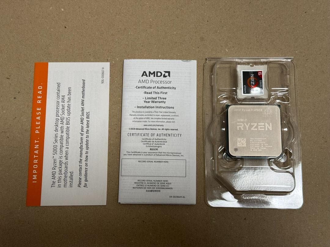 AMD Ryzen 9 5950X リテールBOX品 Socket AM4対応