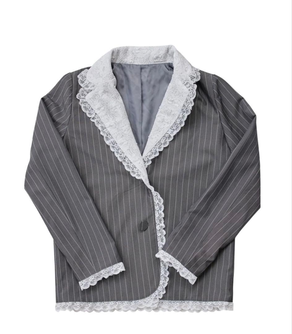 treat ürself Retro lace jacket gray