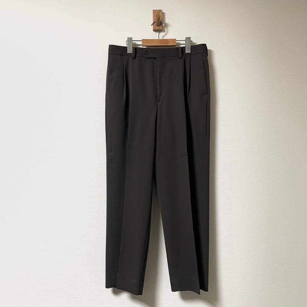 美品 23AW オーラリー スラックス ブラウン ウールライトマックスギャバジン