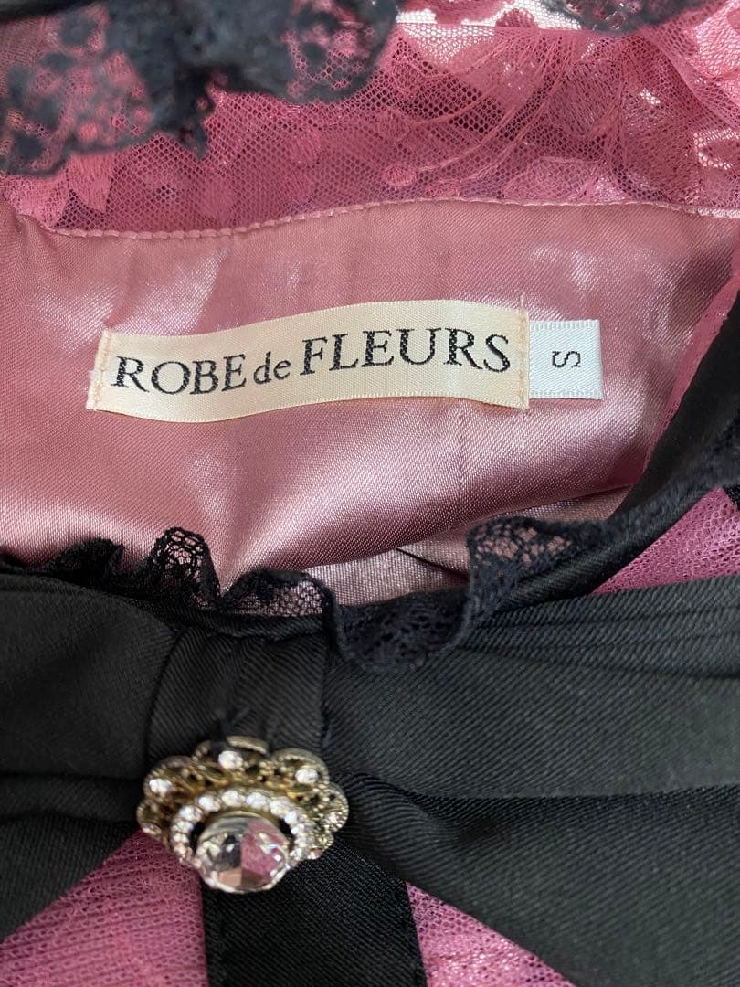 ローブドフルール　ピンク　花柄　リボン　キャバドレス ワンピース　ローズピンク