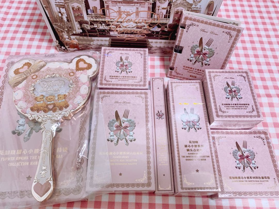 【未使用】フラワーノーズ　スウィーティーベア　コレクション　豪華9点ピンクセット