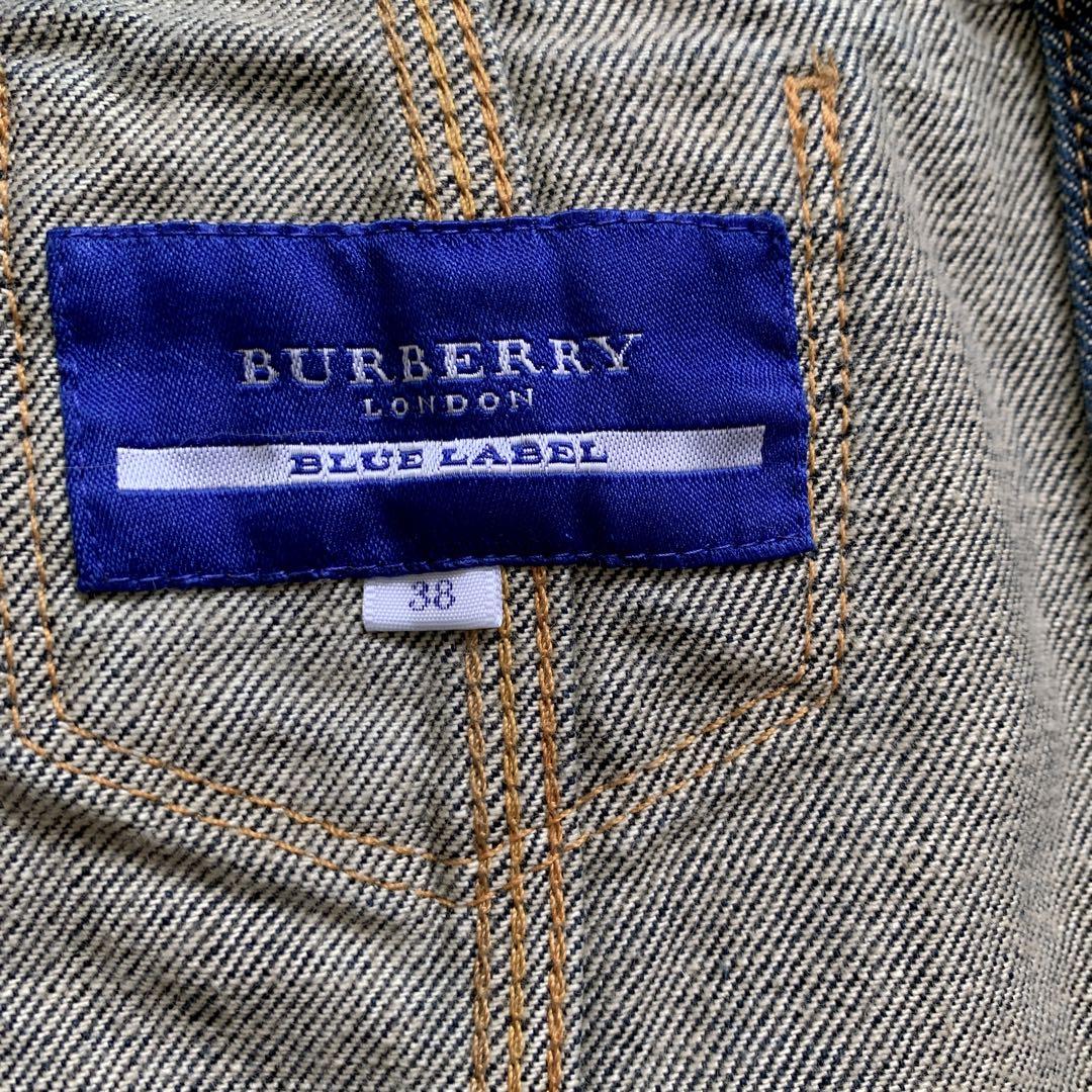 美品　バーバリーブルーレーベル　デニムジャケット　Ｍ　ノバチェック　ホースロゴ