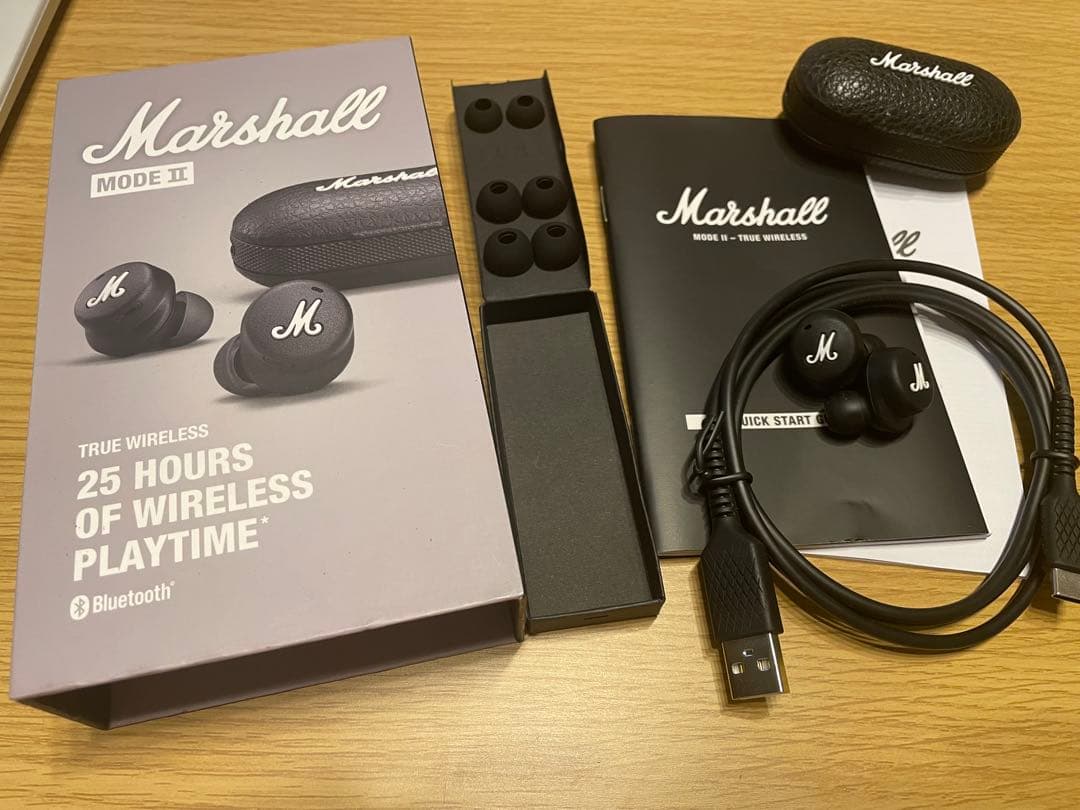 Marshall MODEⅡ 付属品完備！　ワイヤレスイヤホン