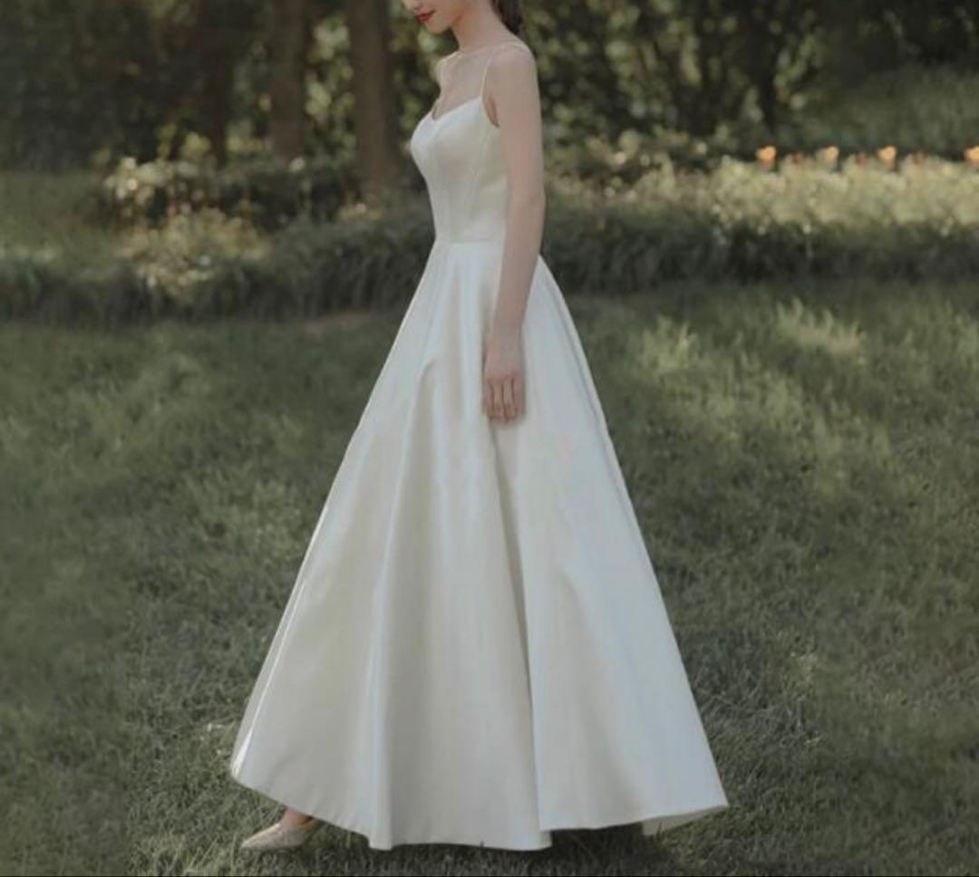 ウエディングドレス　ホワイト　Aライン Ｌ　前撮り