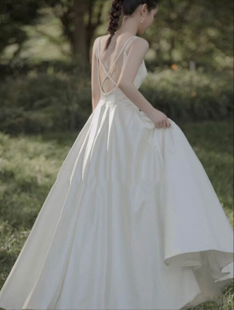 ウエディングドレス　ホワイト　Aライン Ｌ　前撮り