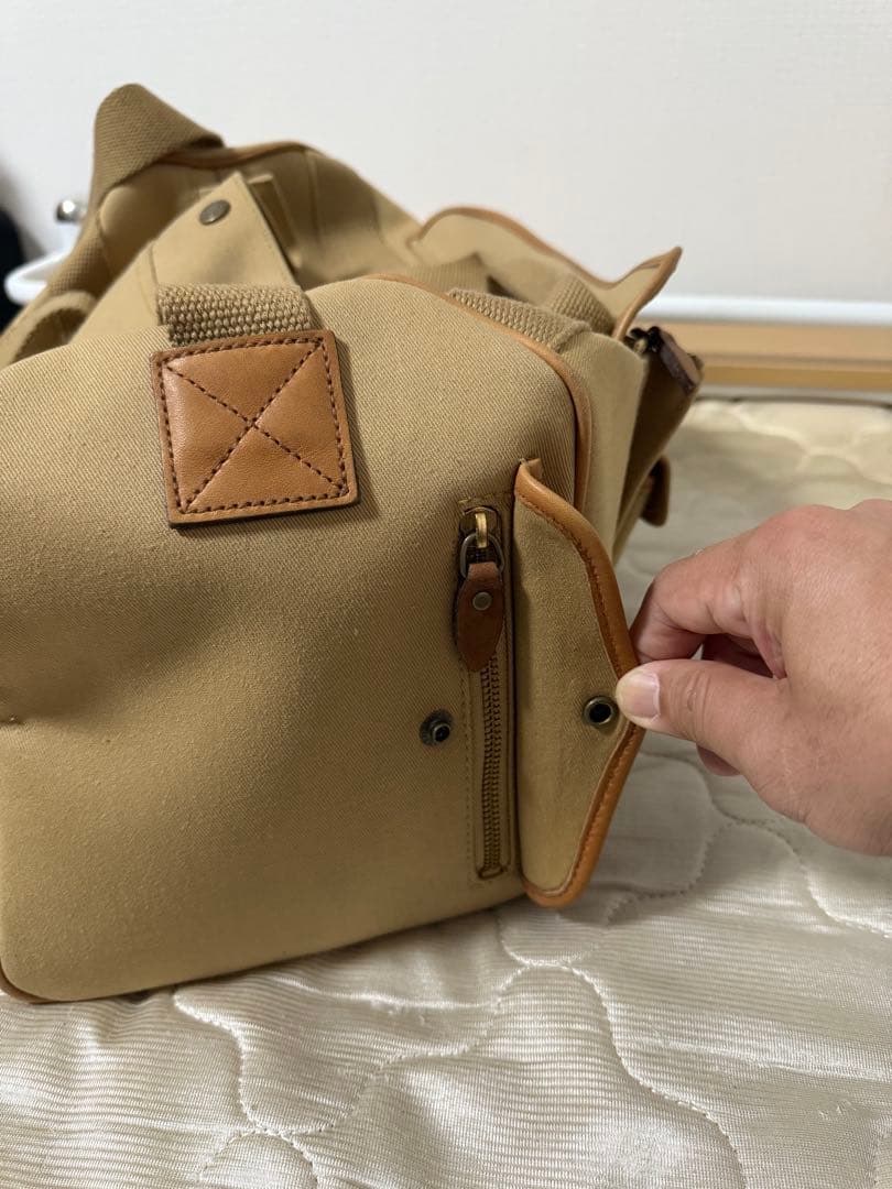 POLO ラルフローレン ボストンバッグ サファリ レザー ベージュ ショルダー