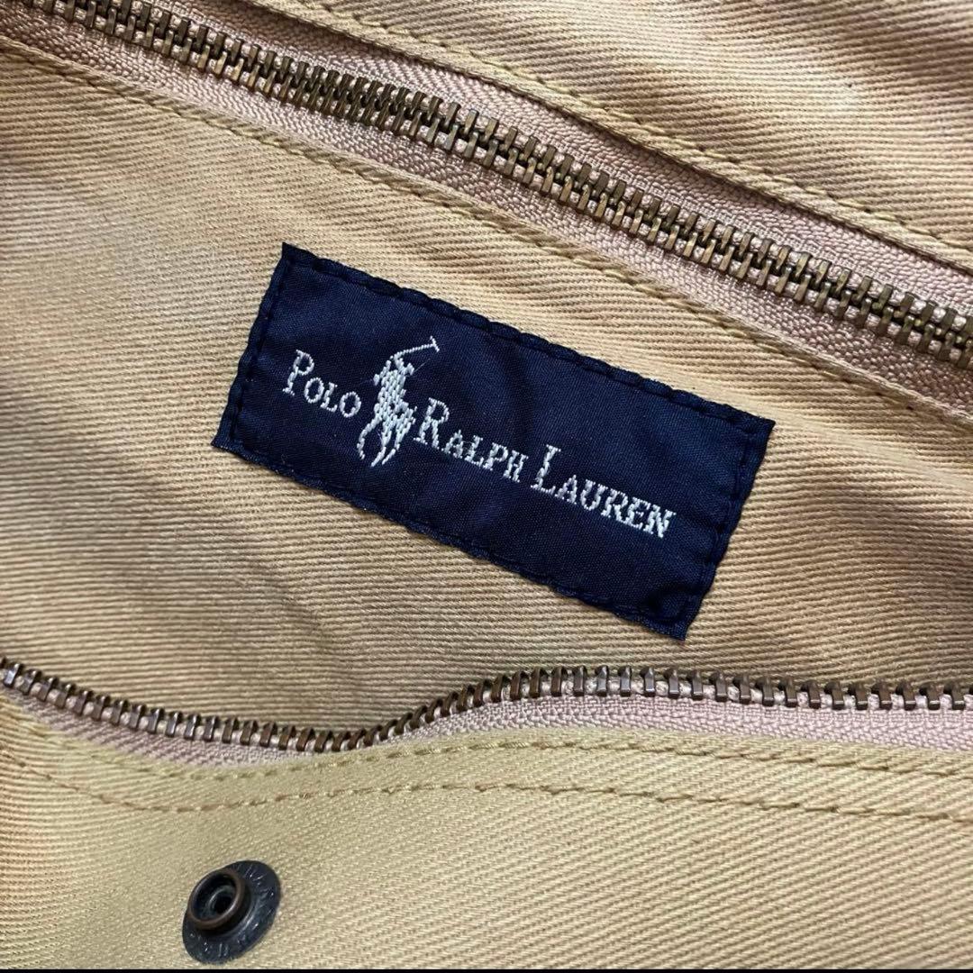 POLO ラルフローレン ボストンバッグ サファリ レザー ベージュ ショルダー