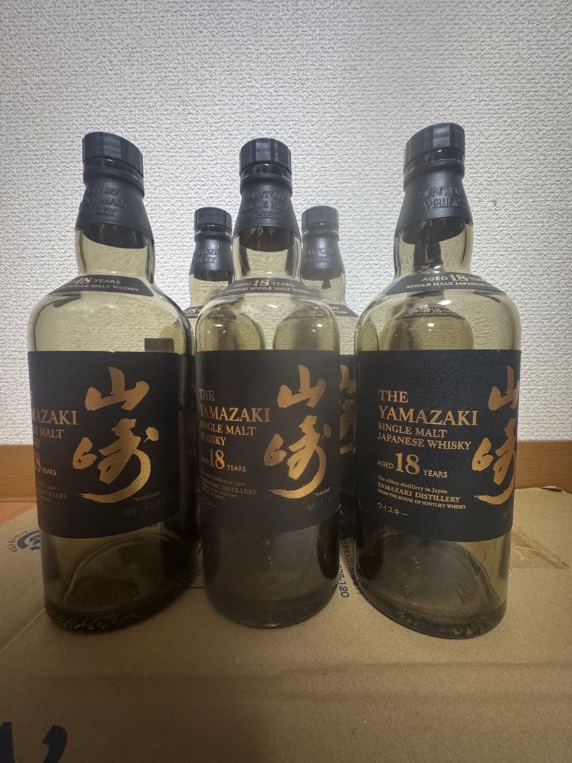 山崎 18年 シングルモルトウイスキー 空瓶６本