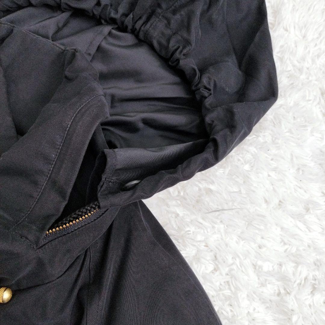 バーバリー　モッズコート　ノバチェック　ドロスト　　黒　ブラック