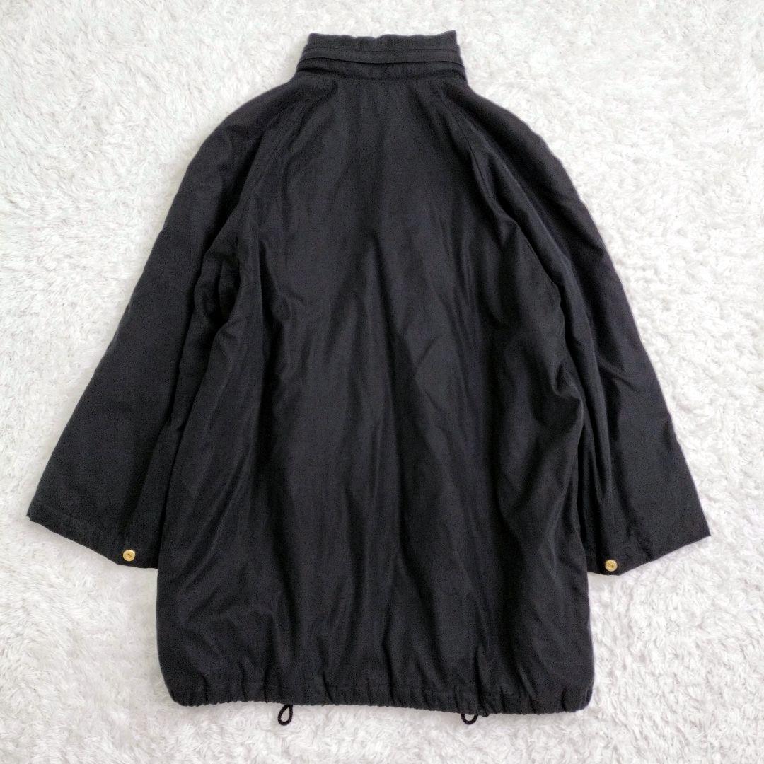 バーバリー　モッズコート　ノバチェック　ドロスト　　黒　ブラック