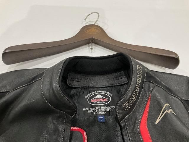 KUSHITANI レザーバイクジャケット L ブラック/レッド