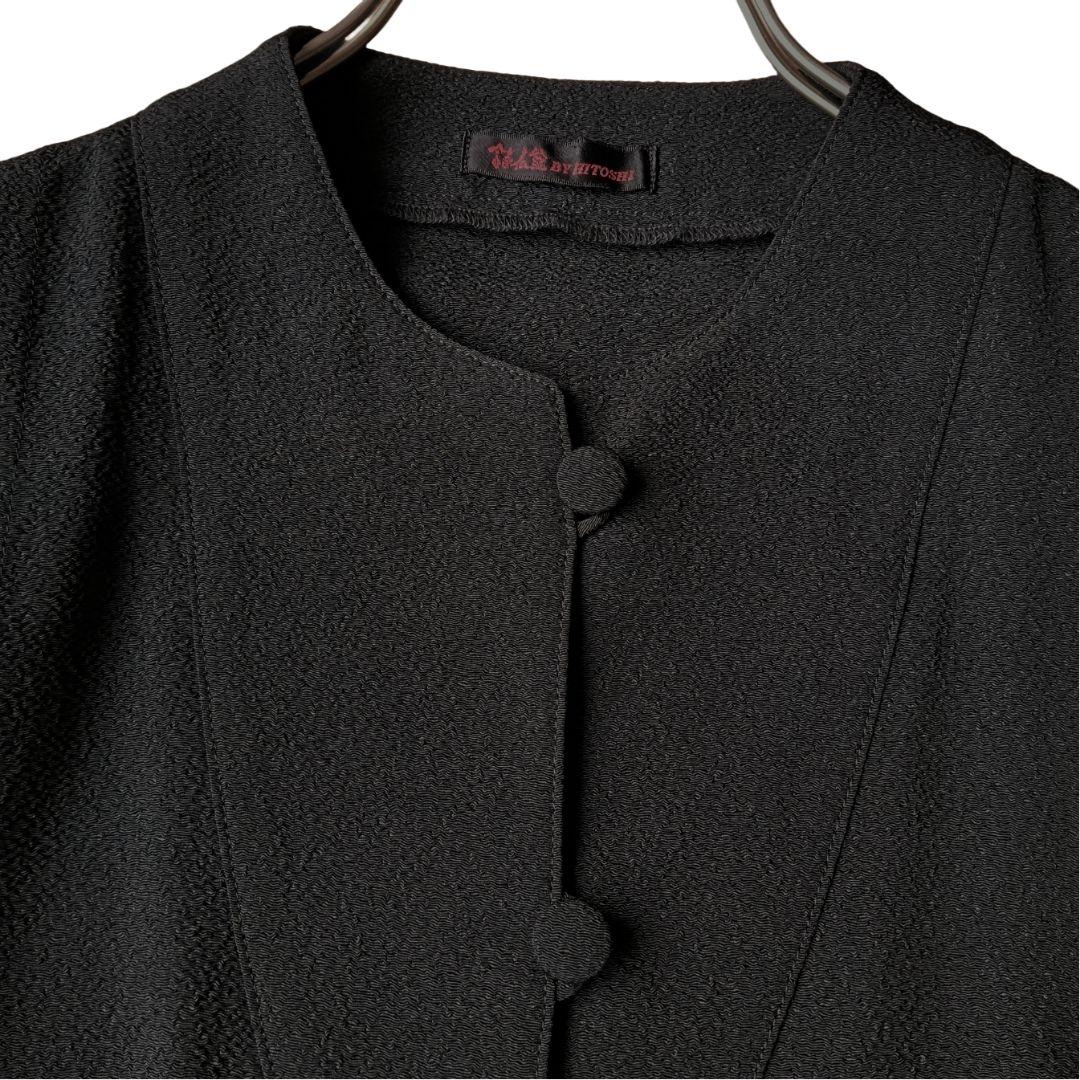 【詩仙堂 BY HITOSHI】シャツワンピース くるみ釦 前開き ちりめん