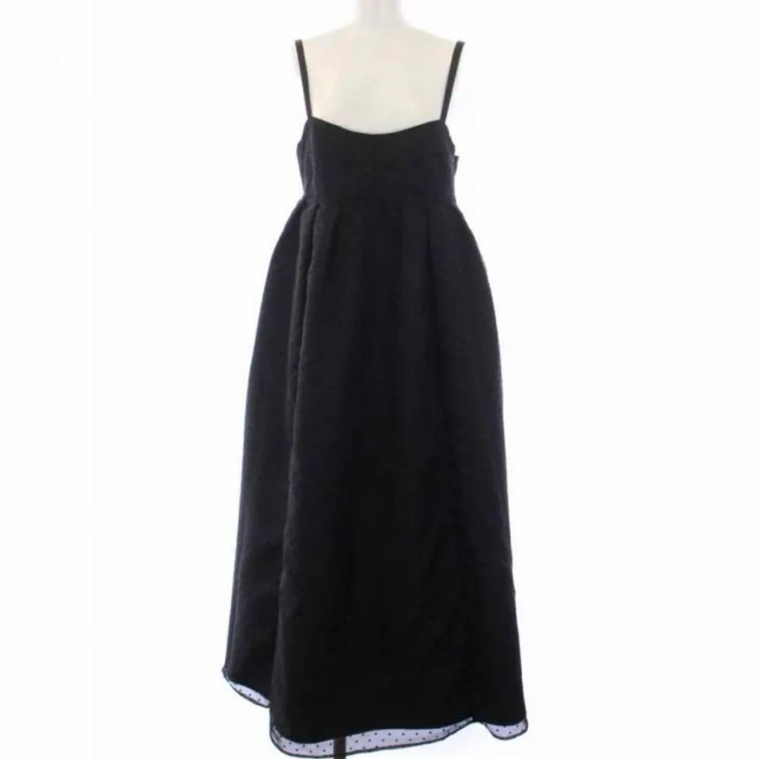 ドット柄 黒 キャミワンピース　ツルバイマリコオイカワ