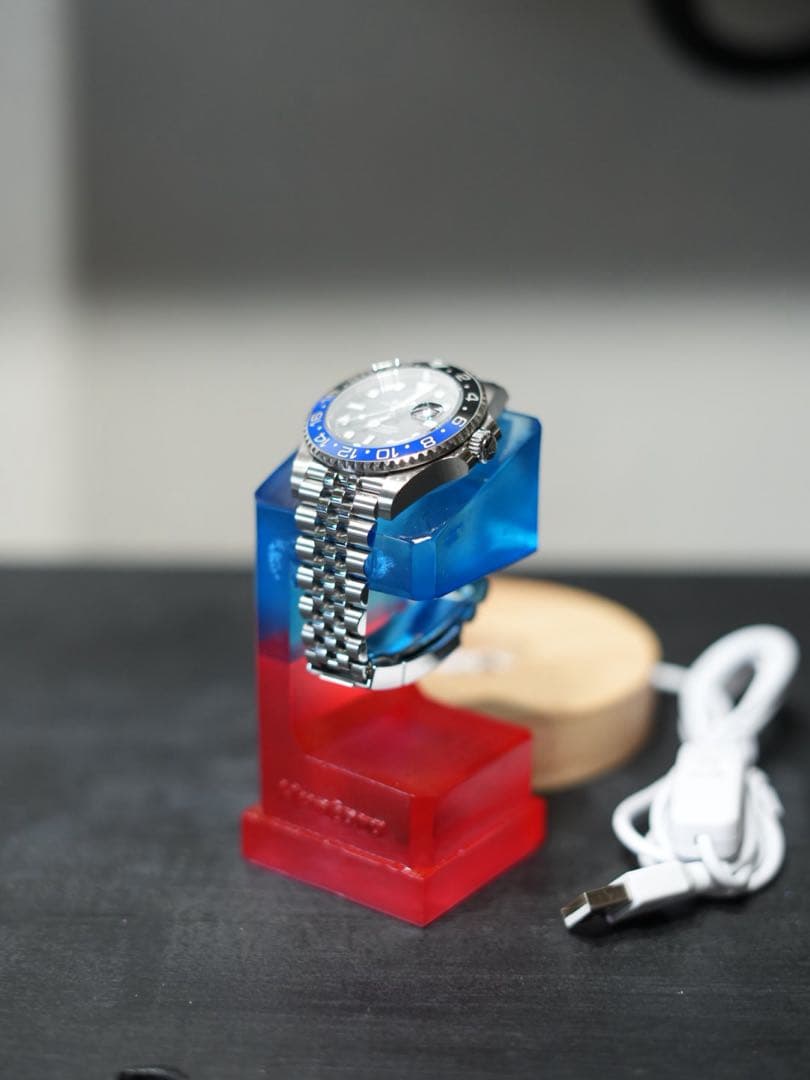 腕時計スタンド クリアレジンムントル バイカラー