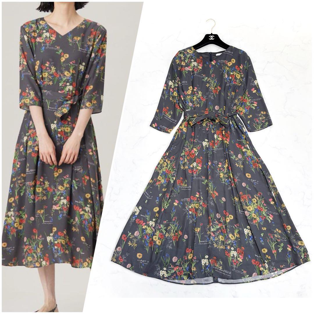 25SS 自由区 カタログ掲載 フラワーガーデンプリント ワンピース 38