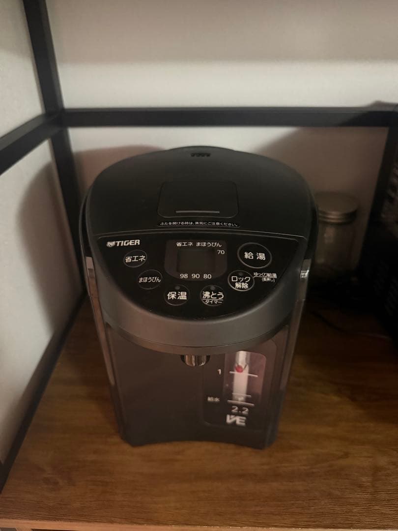 タイガー 電気まほうびん とく子さん 2.2Lブラック PIQ-G220KC