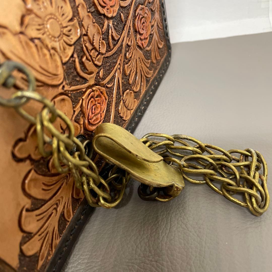 ロングウォレット　手縫い　ウォレットチェーン　ちょっとビンテージ