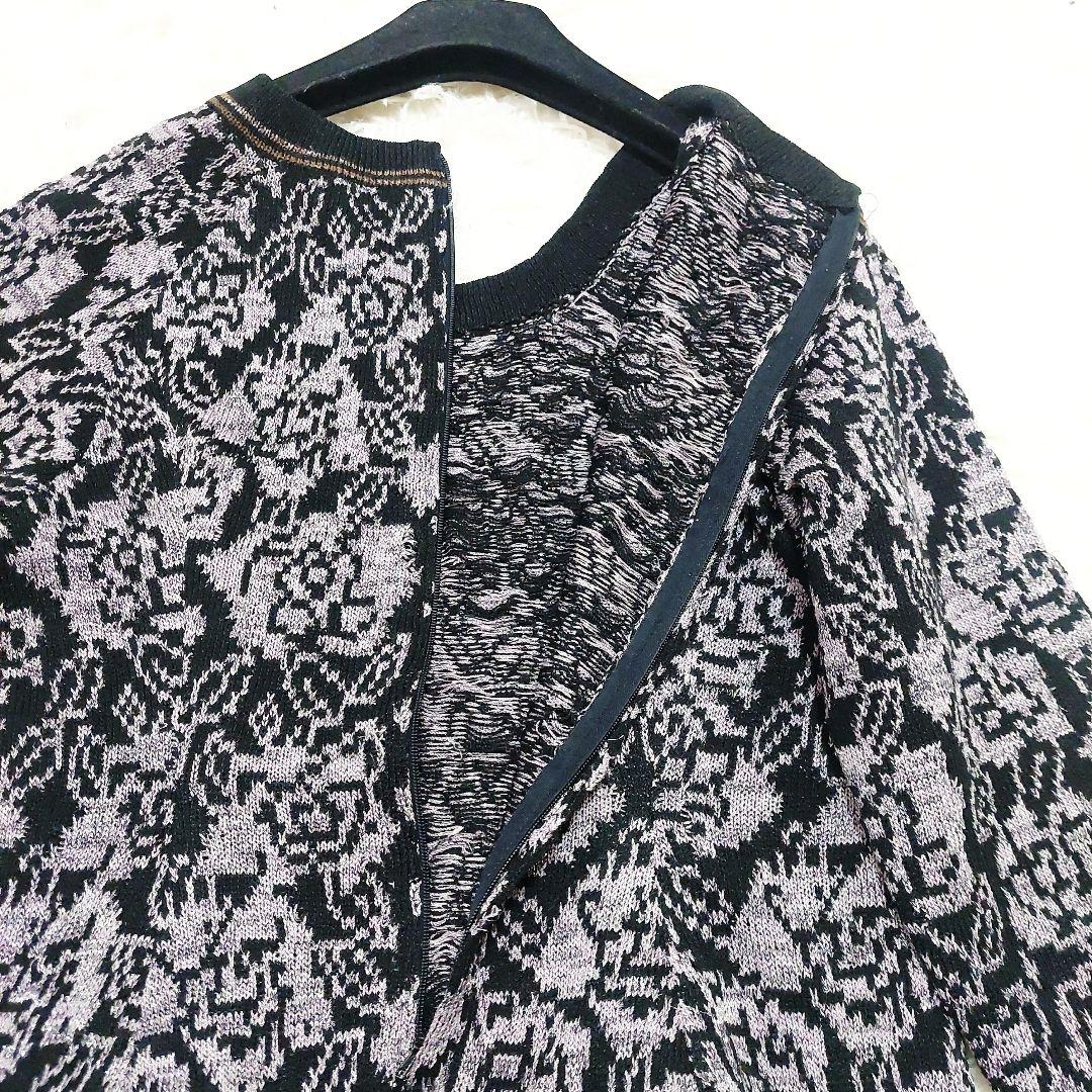 斎藤都世子 サイトウトヨコ 花柄 薔薇 総柄 ラメ ニット ワンピース