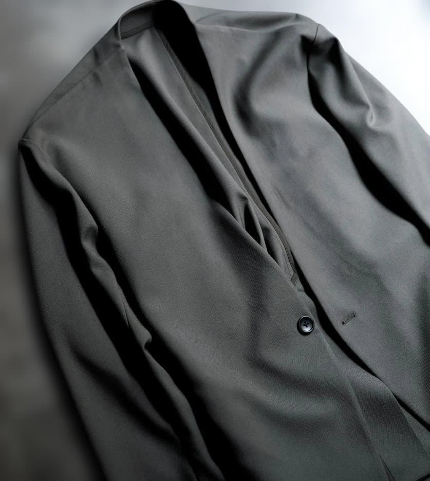 MBスタンダード ノーカラージャケット ダークカーキS