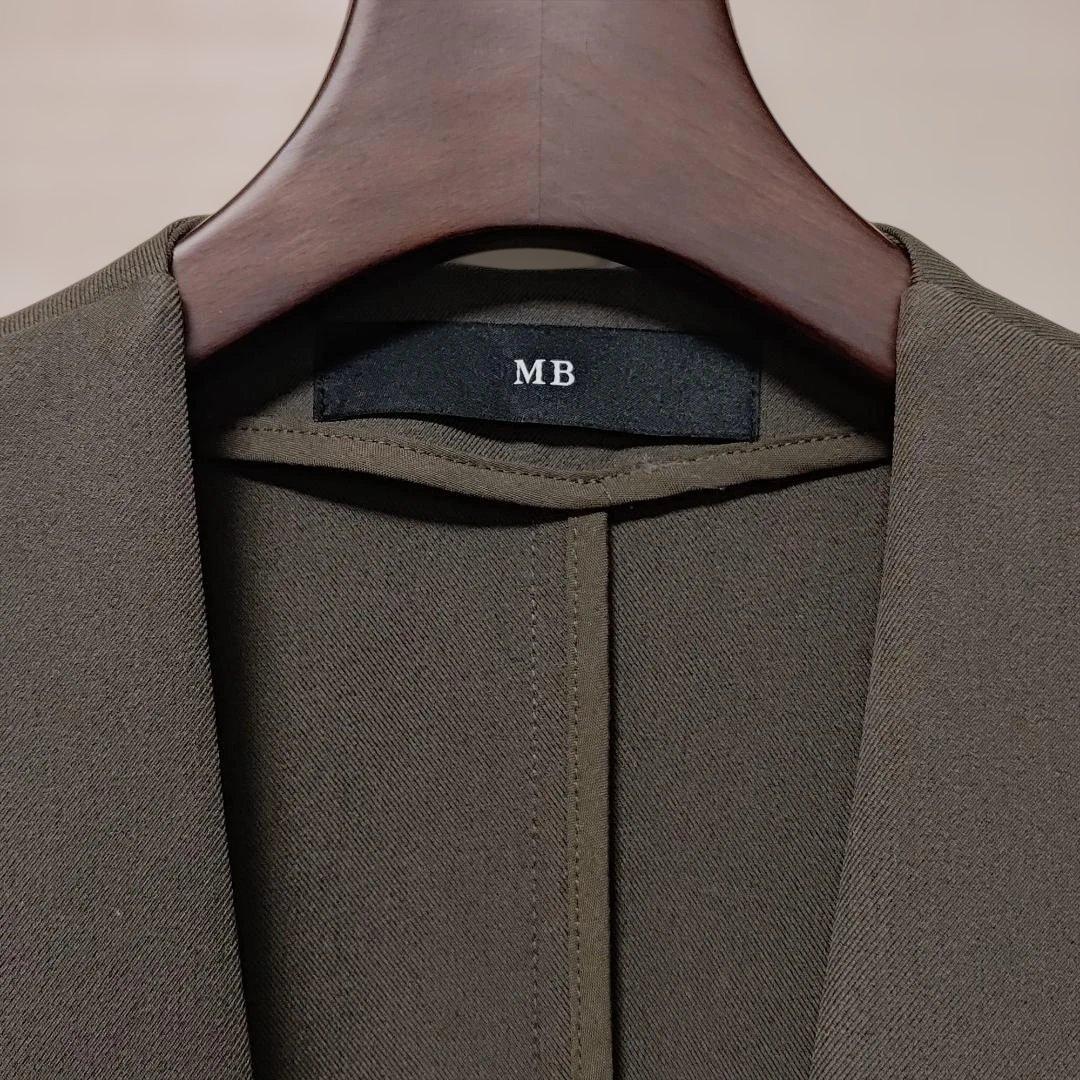 MBスタンダード ノーカラージャケット ダークカーキS