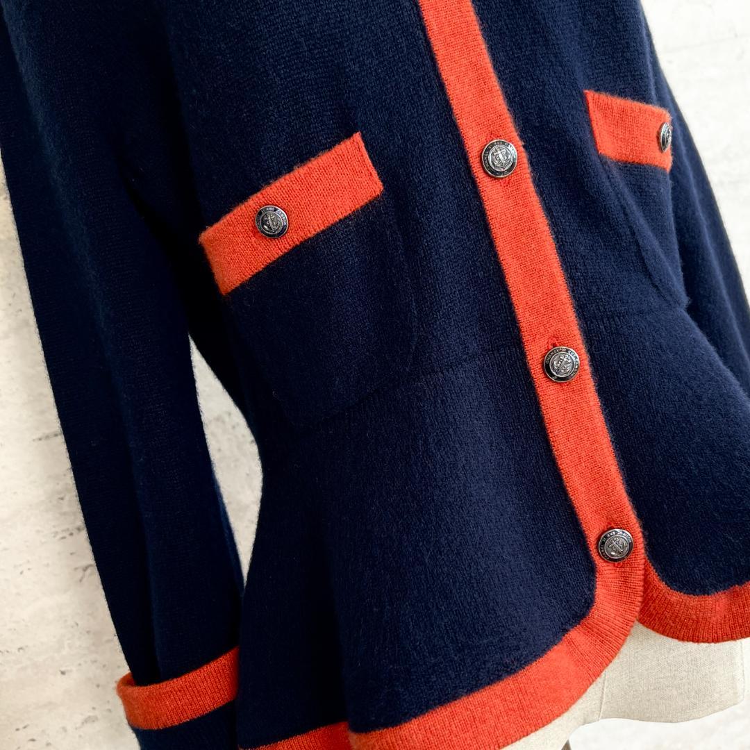 美品★CHANEL★極上カシミヤ100★トリミング★ノーカラージャケット