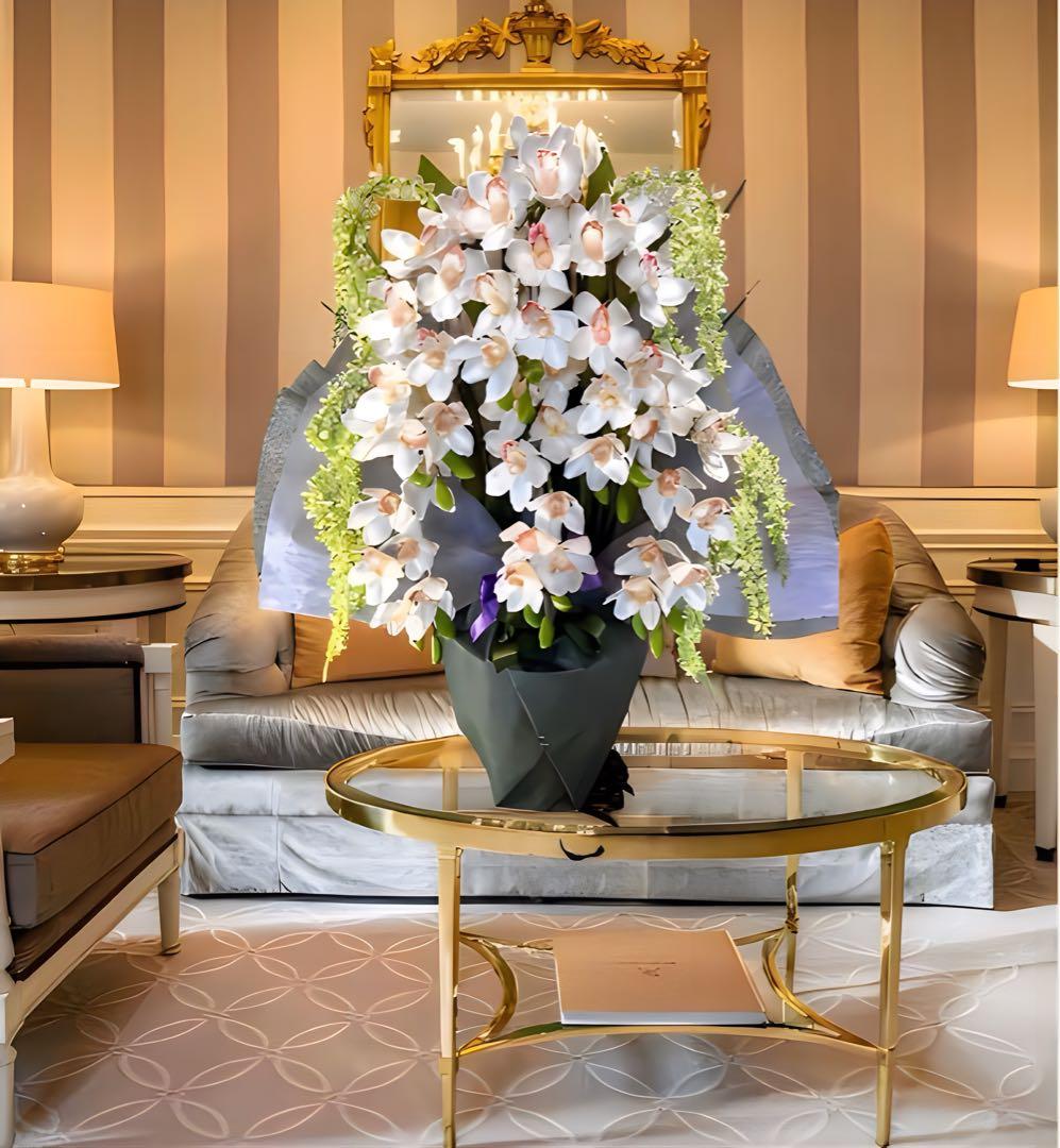 光触媒　人工観葉植物　フェイクグリーン　胡蝶蘭　シンピジューム６本立ち