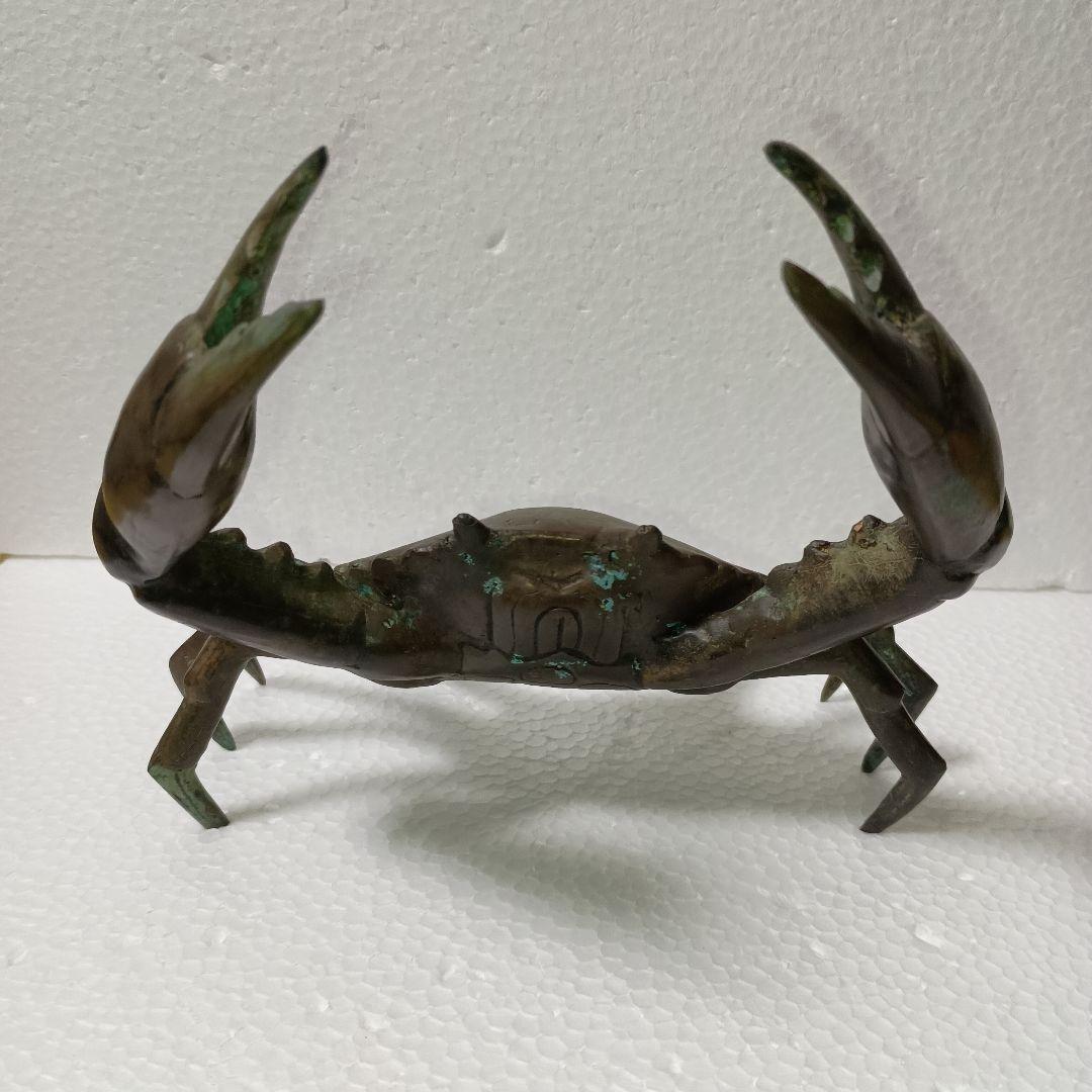 銅 細工 ♦置物　渡り蟹　カニ　銅製　1.1kg ★アンティーク　蔵出し