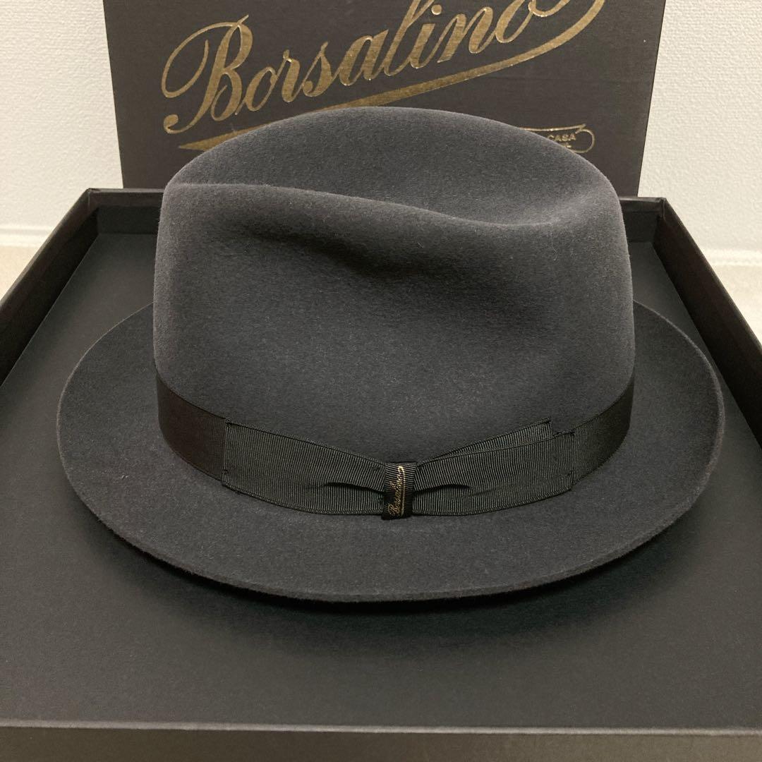 【美品】Borsalino ボルサリーノ アレッサンドリア ラビットハット BK