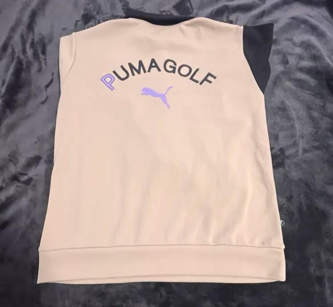 PUMA GOLF 長袖ポロシャツ ベージュ/ブラック