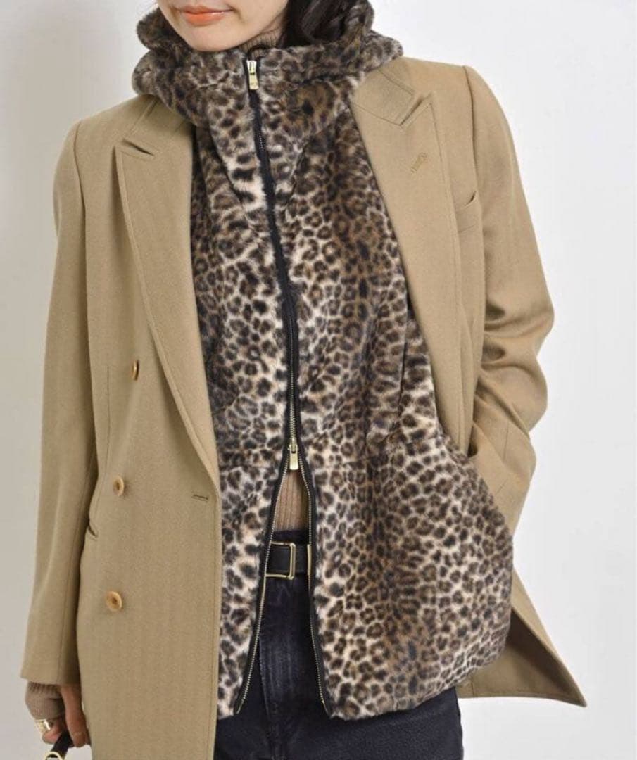 【ORDINARY JOY】Leopard Fur gilet