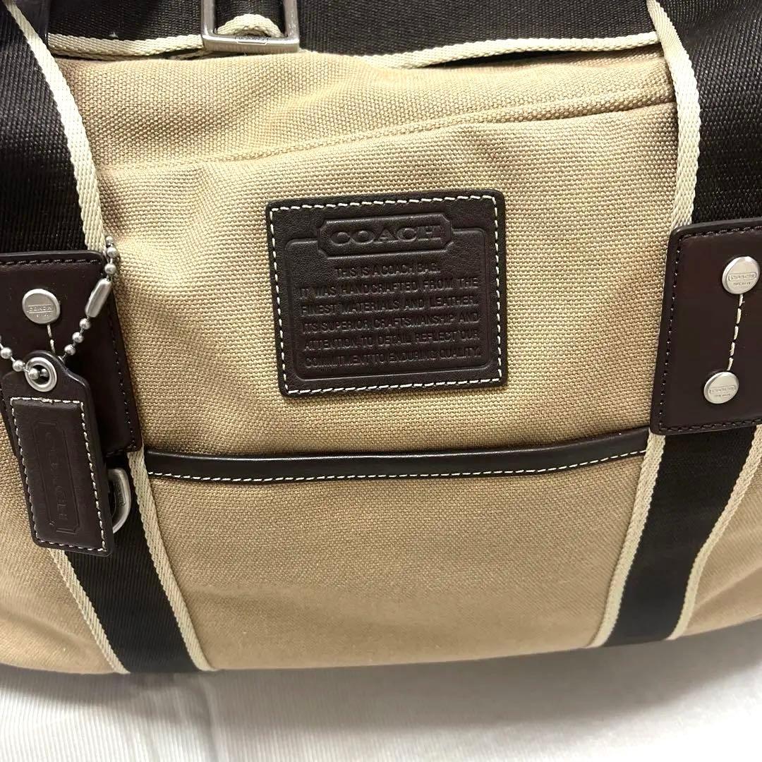 COACH【コーチ】ボストンバッグ キャンバス レザー　ベージュ 旅行