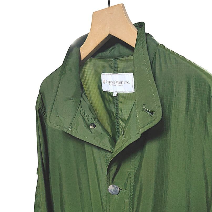 プライベートホワイト ハンドメイド フィッシュテール ナイロンコート XL相当