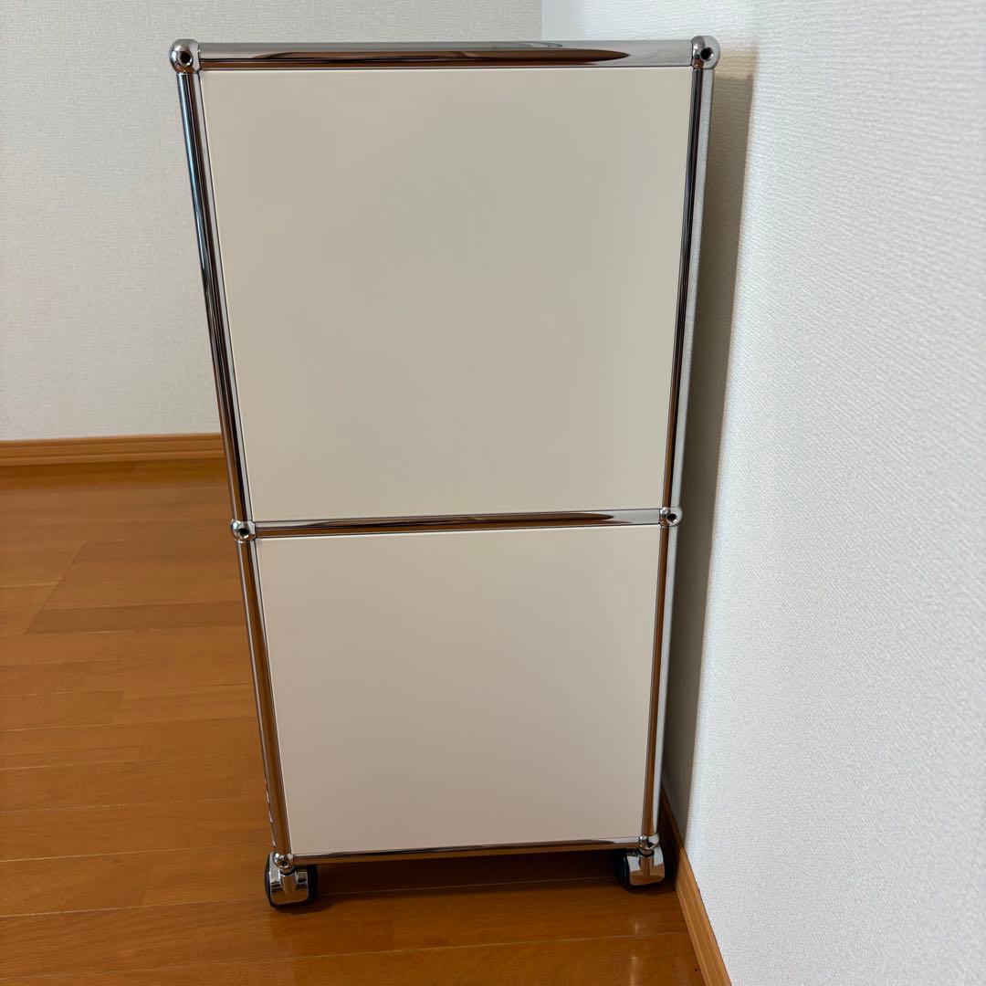 USMハラー サイドボード キャビネット フリップアップドア 引き出し ホワイト