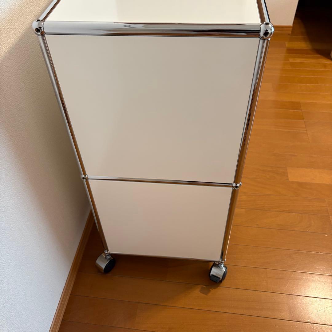 USMハラー サイドボード キャビネット フリップアップドア 引き出し ホワイト