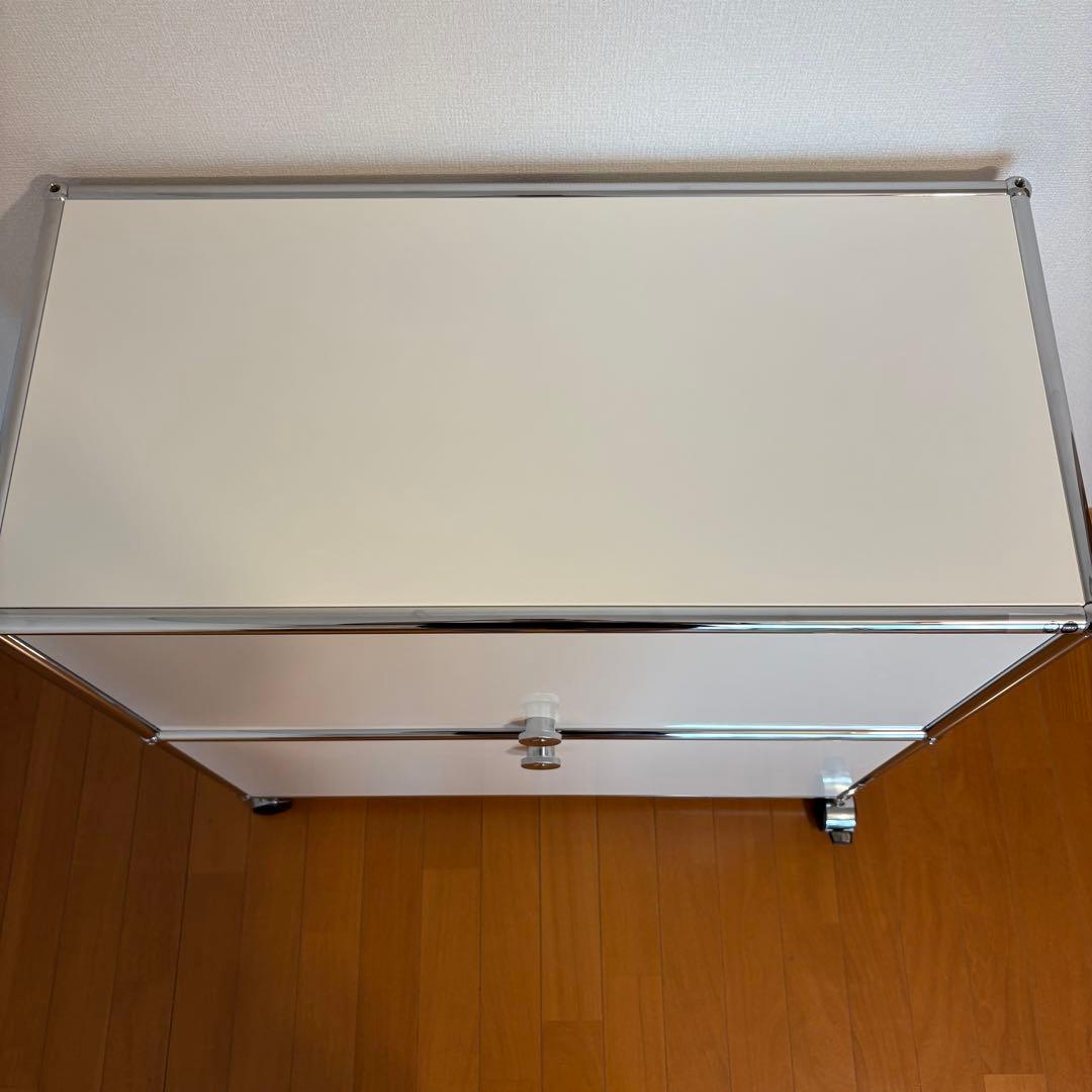 USMハラー サイドボード キャビネット フリップアップドア 引き出し ホワイト