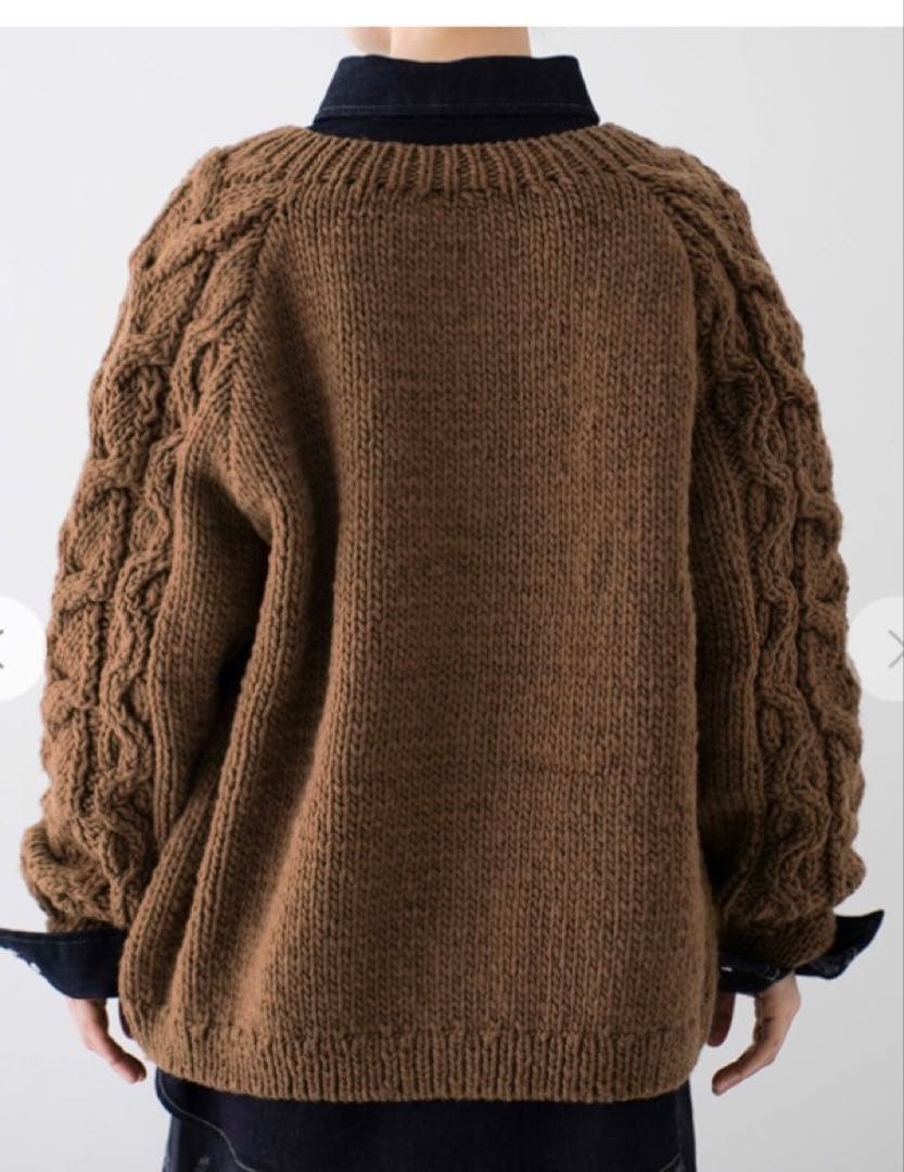 nest Robe ペルーケーブルスリーブニットカーディガン