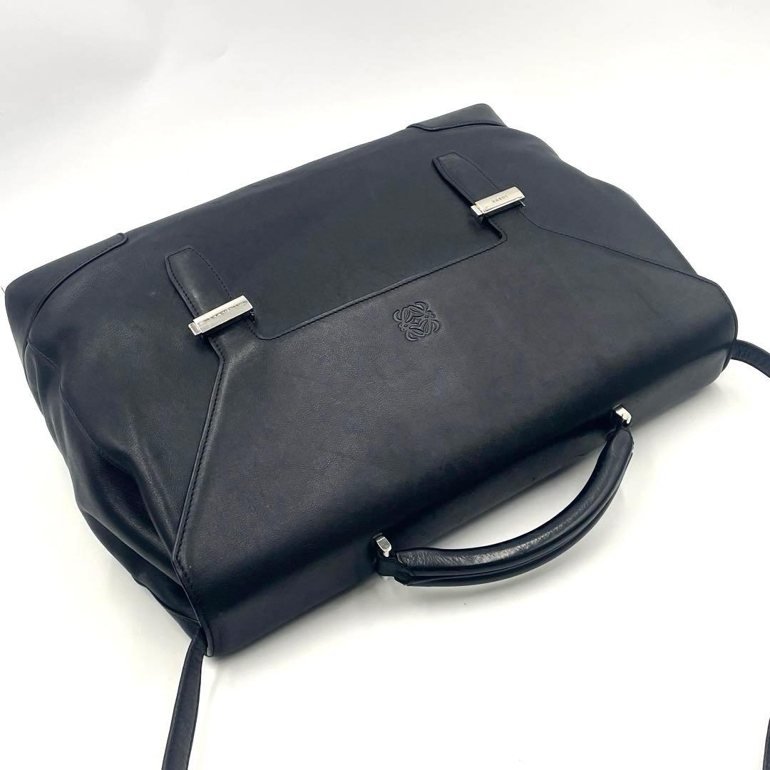 【美品】LOEWEロエベ ビジネスバッグ 2way メンズ レザー アナグラム